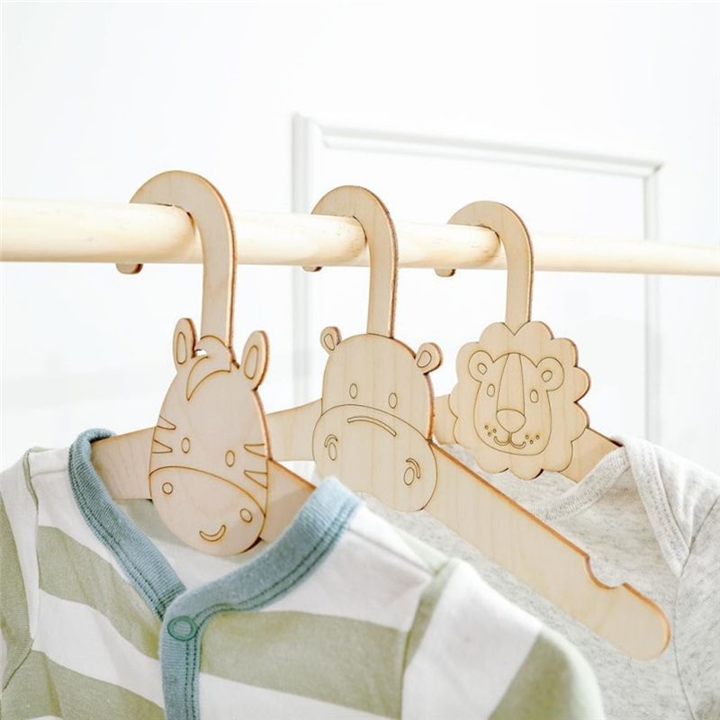 20PCS Cute Wooden Clothes Hang - Baby Clothing Hanging Rack 评论和价格