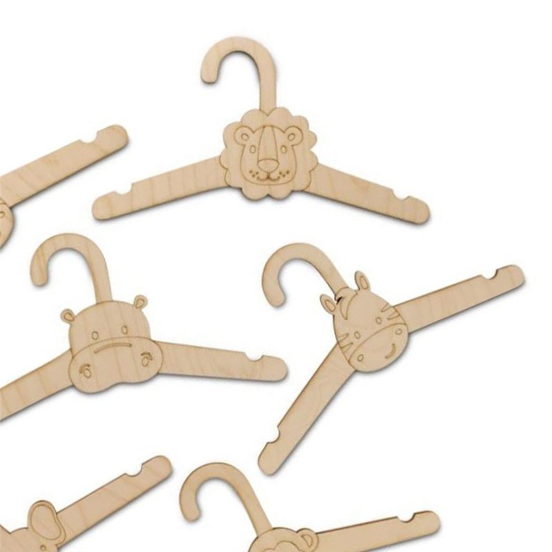 ABJI-20PCS Cute Wooden Clothes - Baby Clothing Hanging Rack 评论和价格