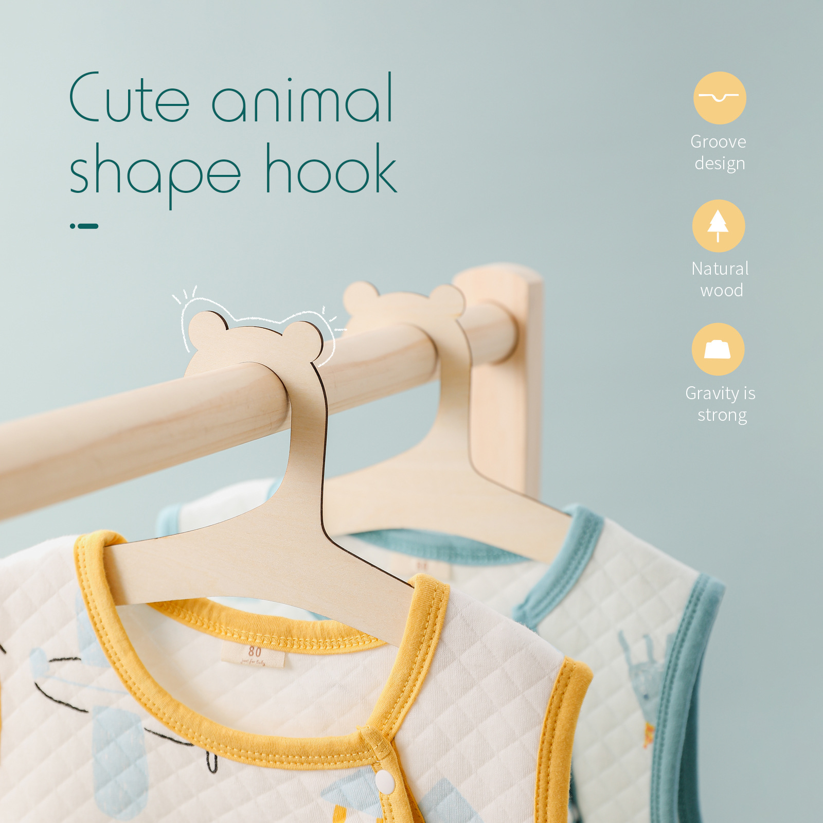 5/10pcs Wooden Baby Hangers Ki - Baby Clothing Hanging Rack 评论和价格